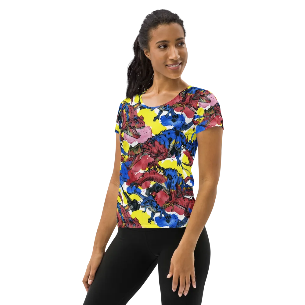 Cretaceous Confetti on Women's Athletic T-Shirt — Left