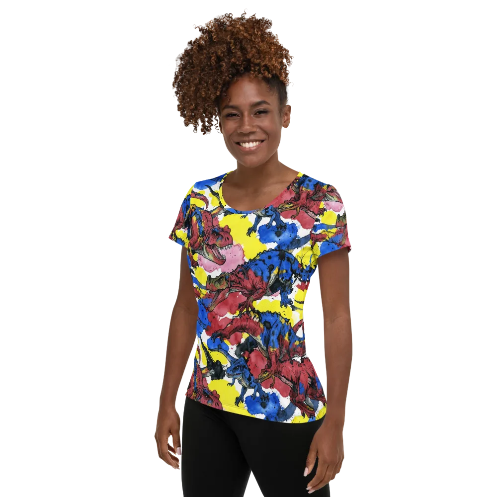 Cretaceous Confetti on Women's Athletic T-Shirt — Left