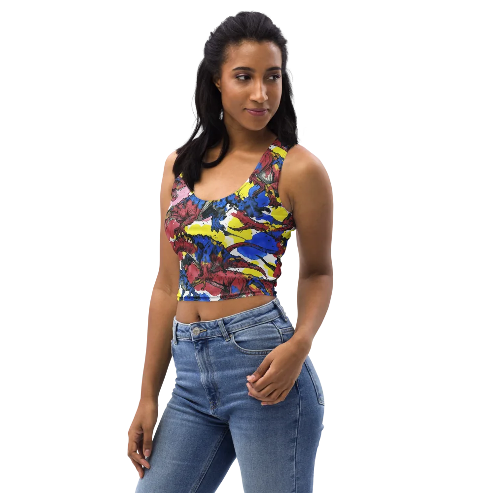 Cretaceous Confetti on Crop Top — Left Front