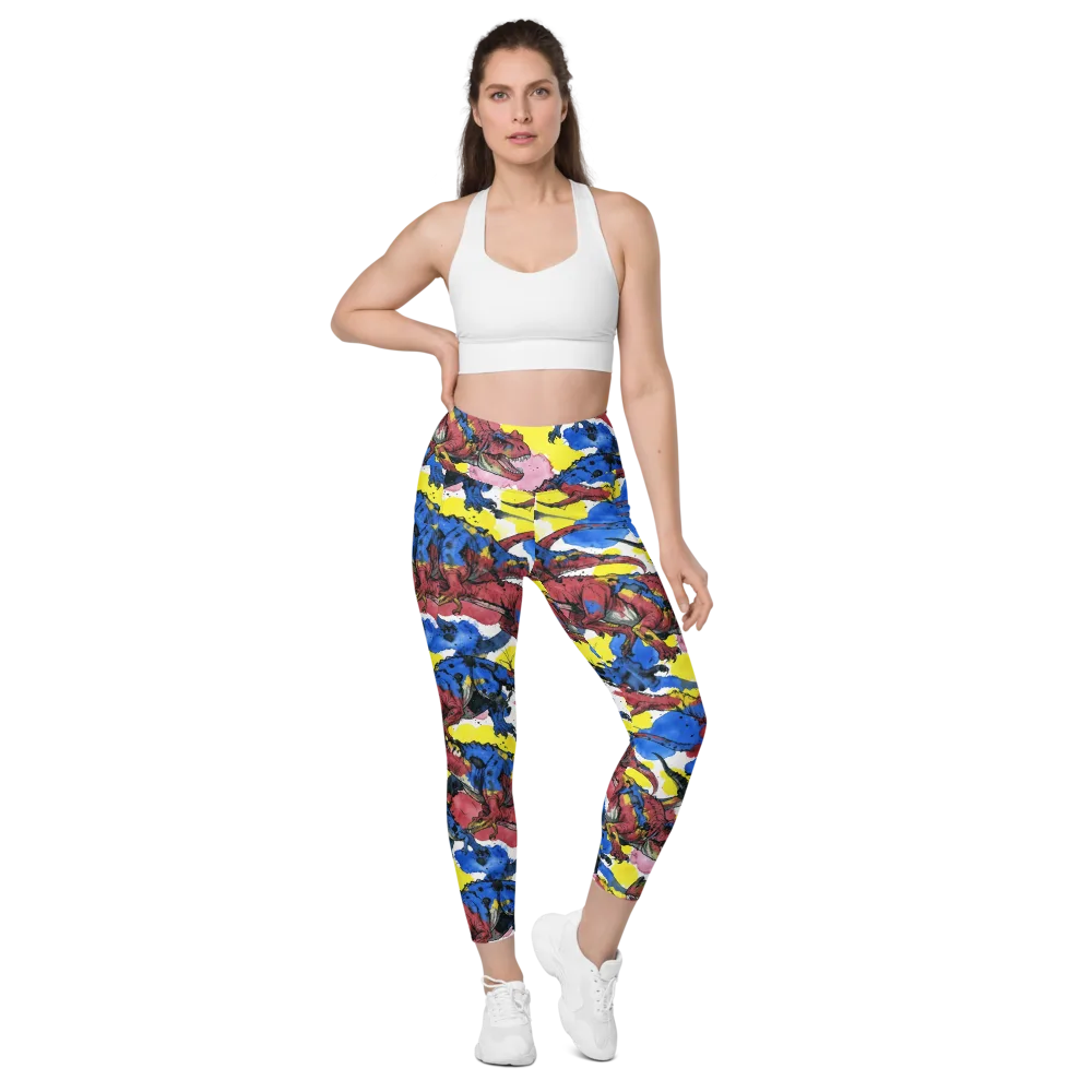 Cretaceous Confetti on Leggings with Pockets — Front