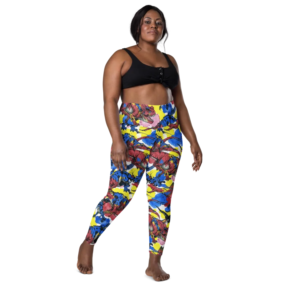 Cretaceous Confetti on Leggings with Pockets — Front