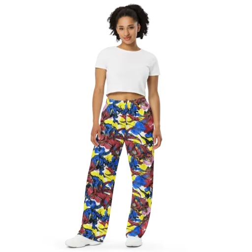 Cretaceous Confetti on a Wide-Leg Pants