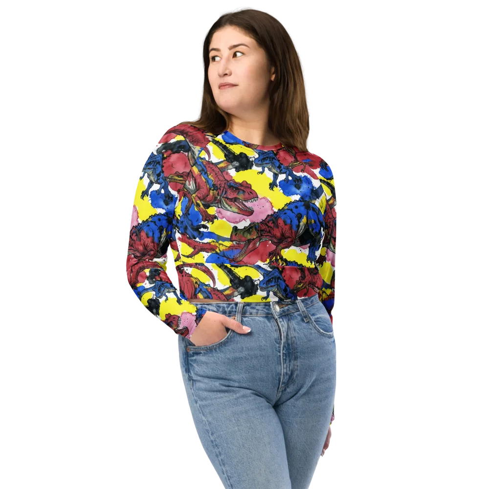 Cretaceous Confetti on Long Sleeve Crop Top — Front