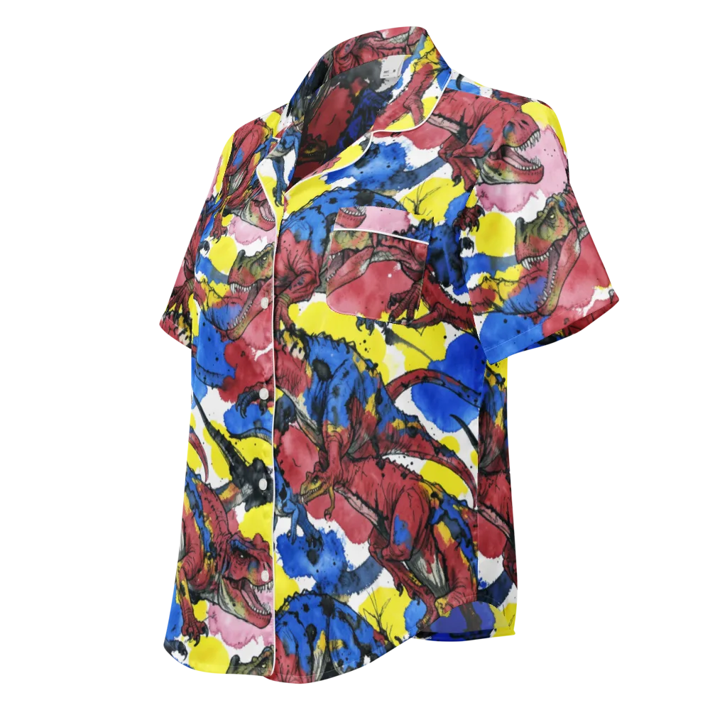 Cretaceous Confetti on Women's Short Sleeve Pajama Top — Left Front