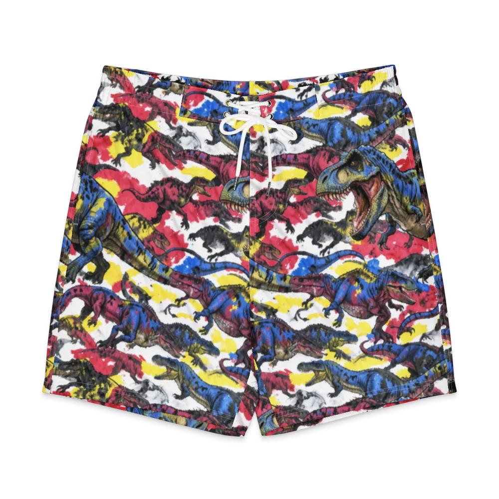 Jurassic Brushstroke on Men's Board Shorts — Front