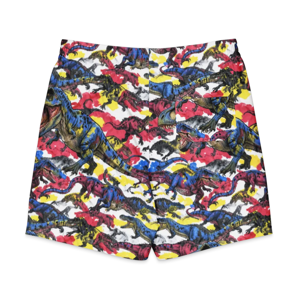 Jurassic Brushstroke on Men's Board Shorts — Back
