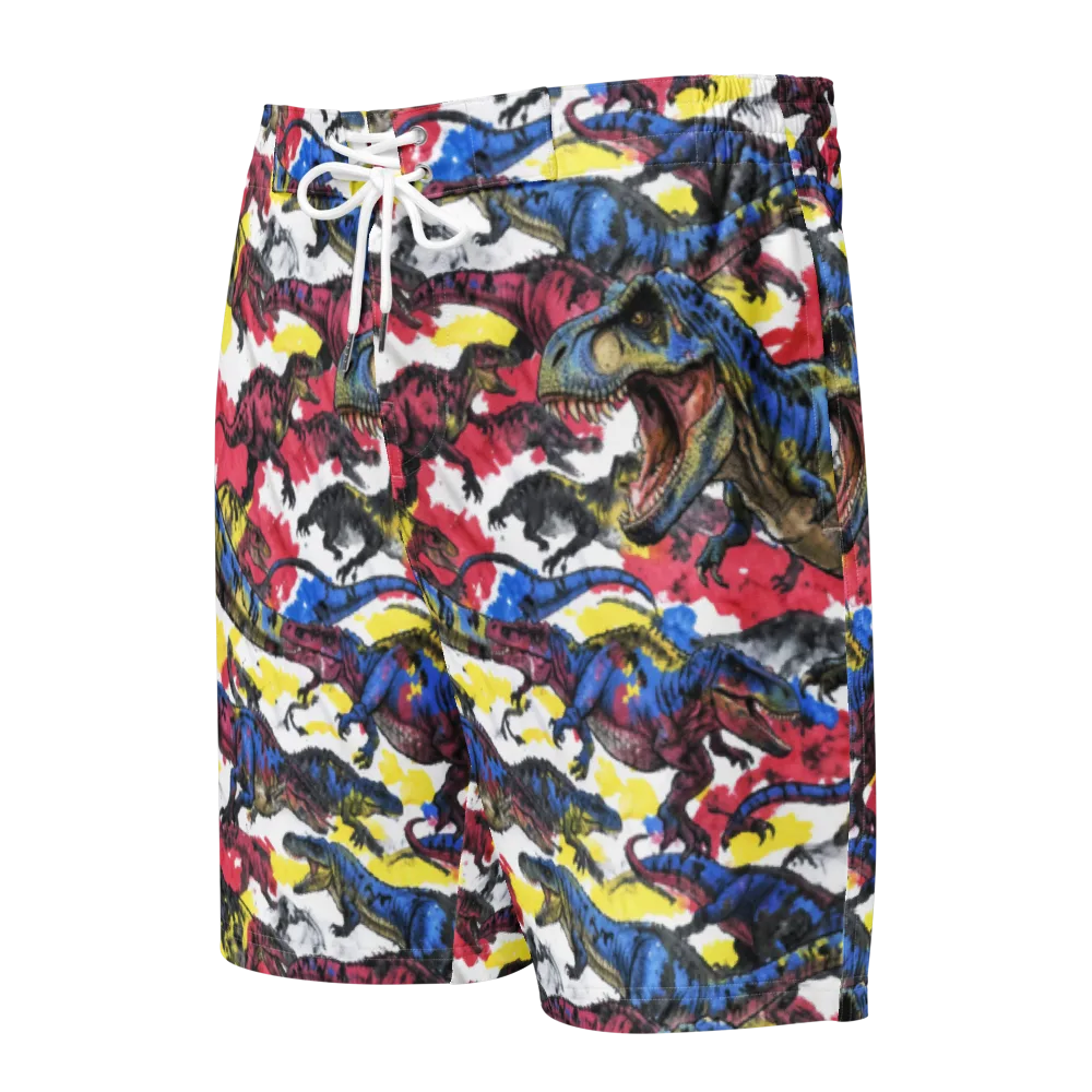 Jurassic Brushstroke on Men's Board Shorts — Front