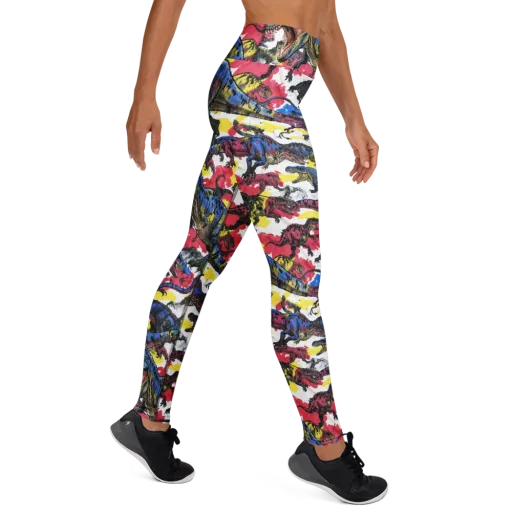Jurassic Brushstroke on a Yoga Leggings