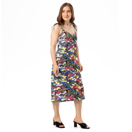 Jurassic Brushstroke on a Slip Dress