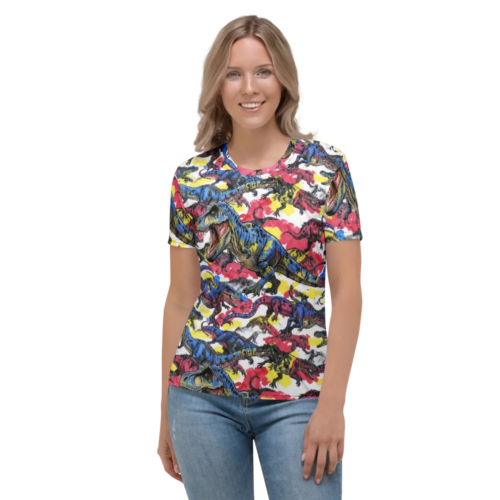 Jurassic Brushstroke on Women's Crew Neck T-Shirt — Front