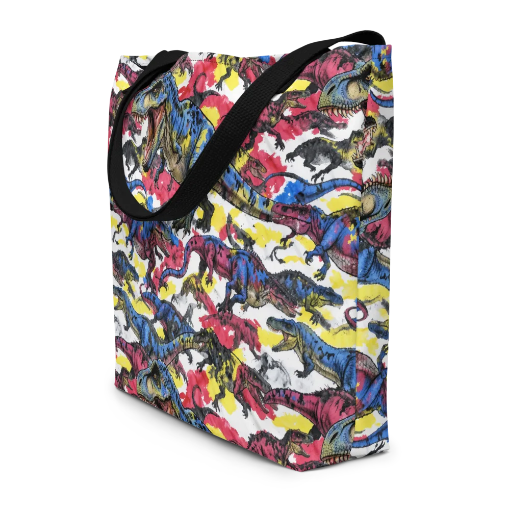 Jurassic Brushstroke on Large Tote Bag W/ Pocket — Front