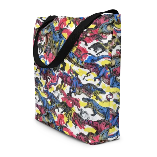 Jurassic Brushstroke on a Large Tote Bag W/ Pocket