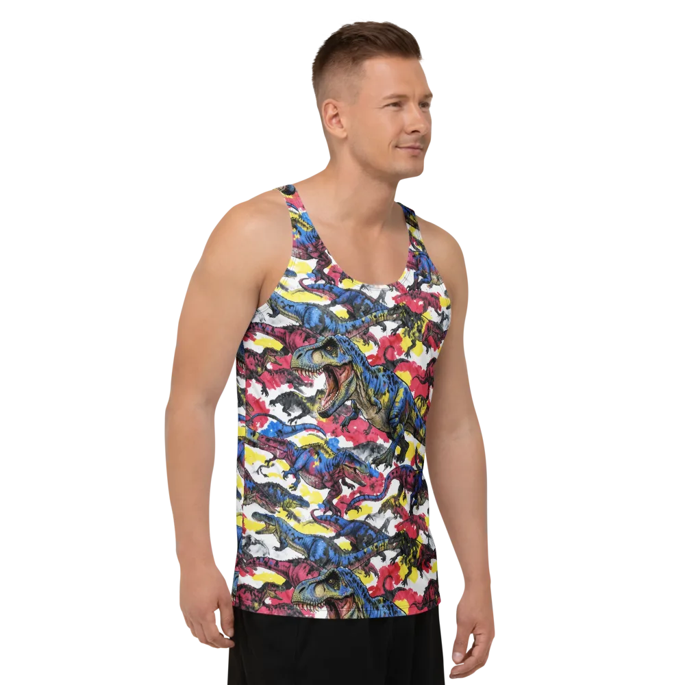 Jurassic Brushstroke on Men's Tank Top — Right Front