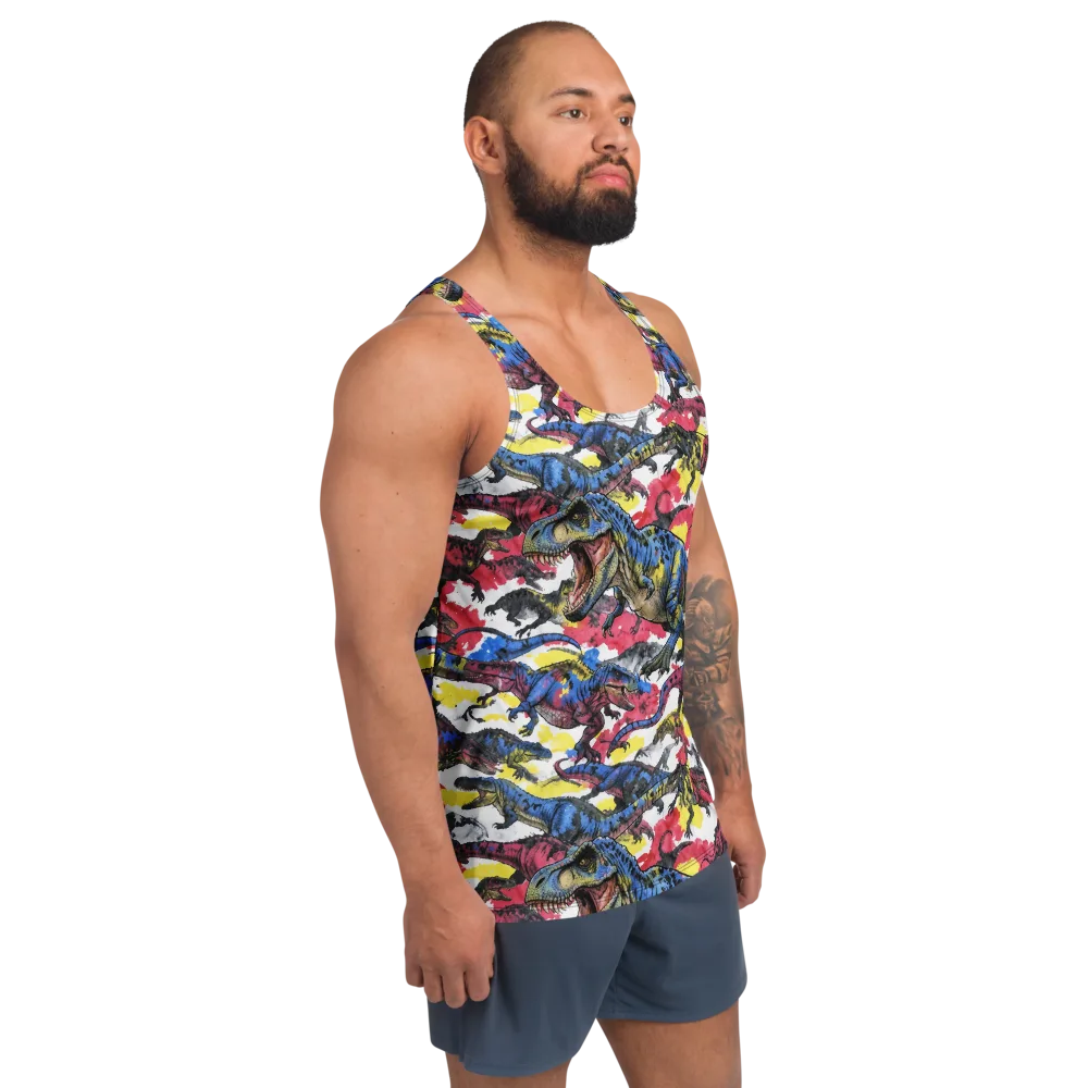 Jurassic Brushstroke on Men's Tank Top — Right Front