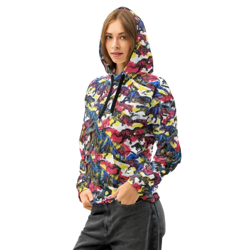 Jurassic Brushstroke on a Cotton Hoodie