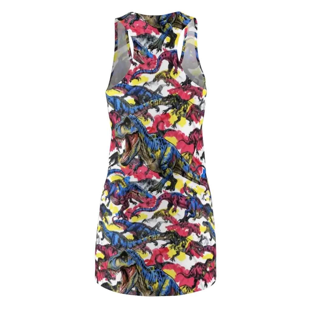 Jurassic Brushstroke on Racerback Dress — Back