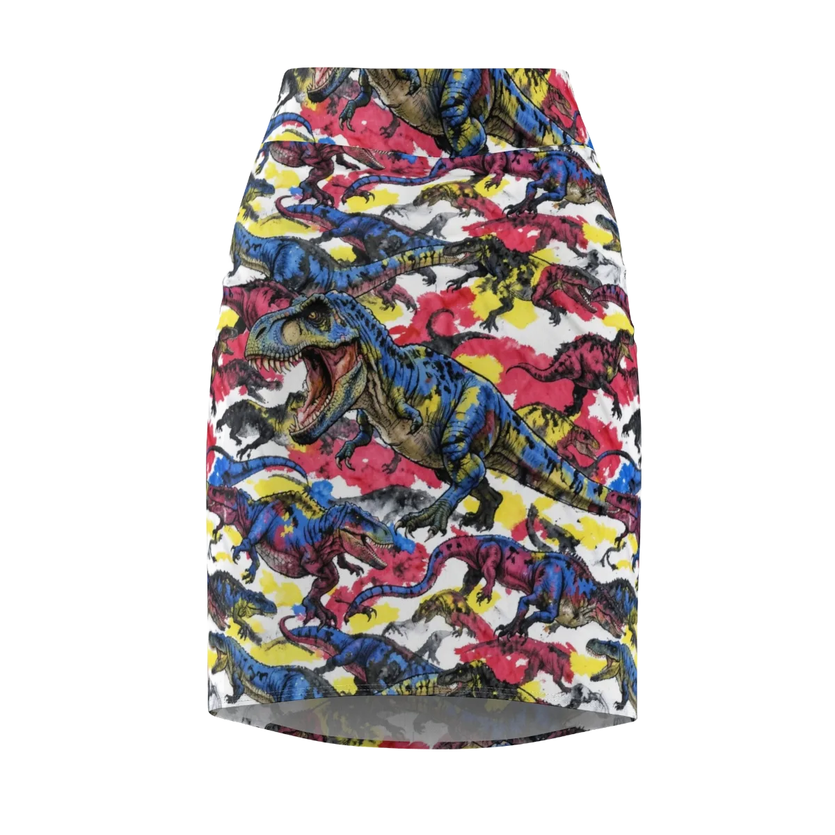 Jurassic Brushstroke on Pencil Skirt — Front