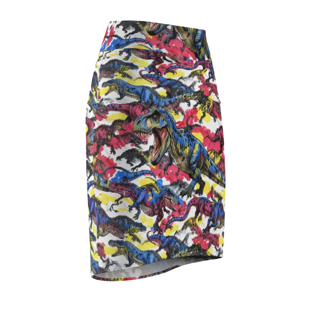 Jurassic Brushstroke on Pencil Skirt — Front Side