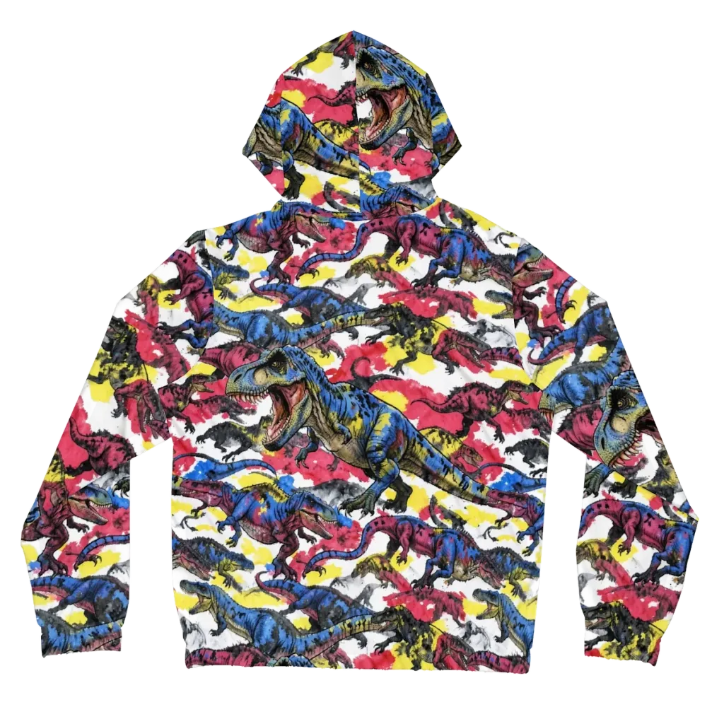 Jurassic Brushstroke on Women's Full-Zip Hoodie — Back