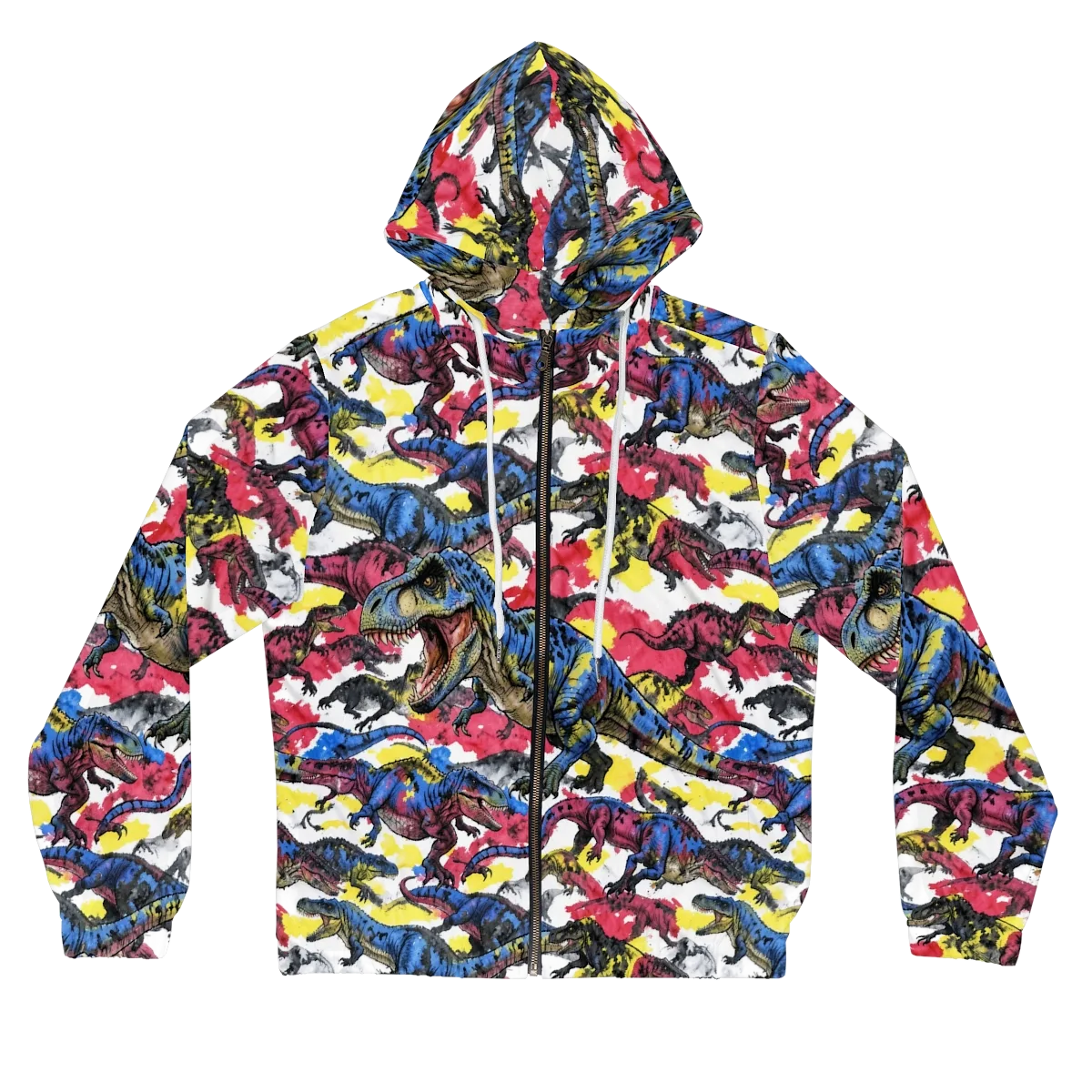 Jurassic Brushstroke on Women's Full-Zip Hoodie — Front