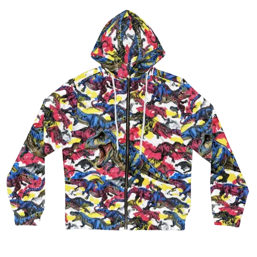Jurassic Brushstroke on a Women's Full-Zip Hoodie