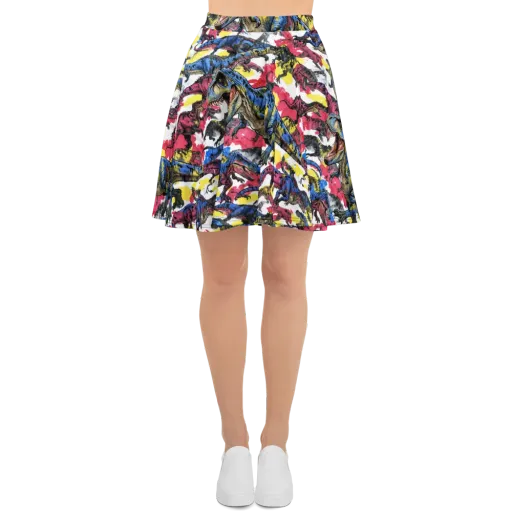 Jurassic Brushstroke on a Skater Skirt