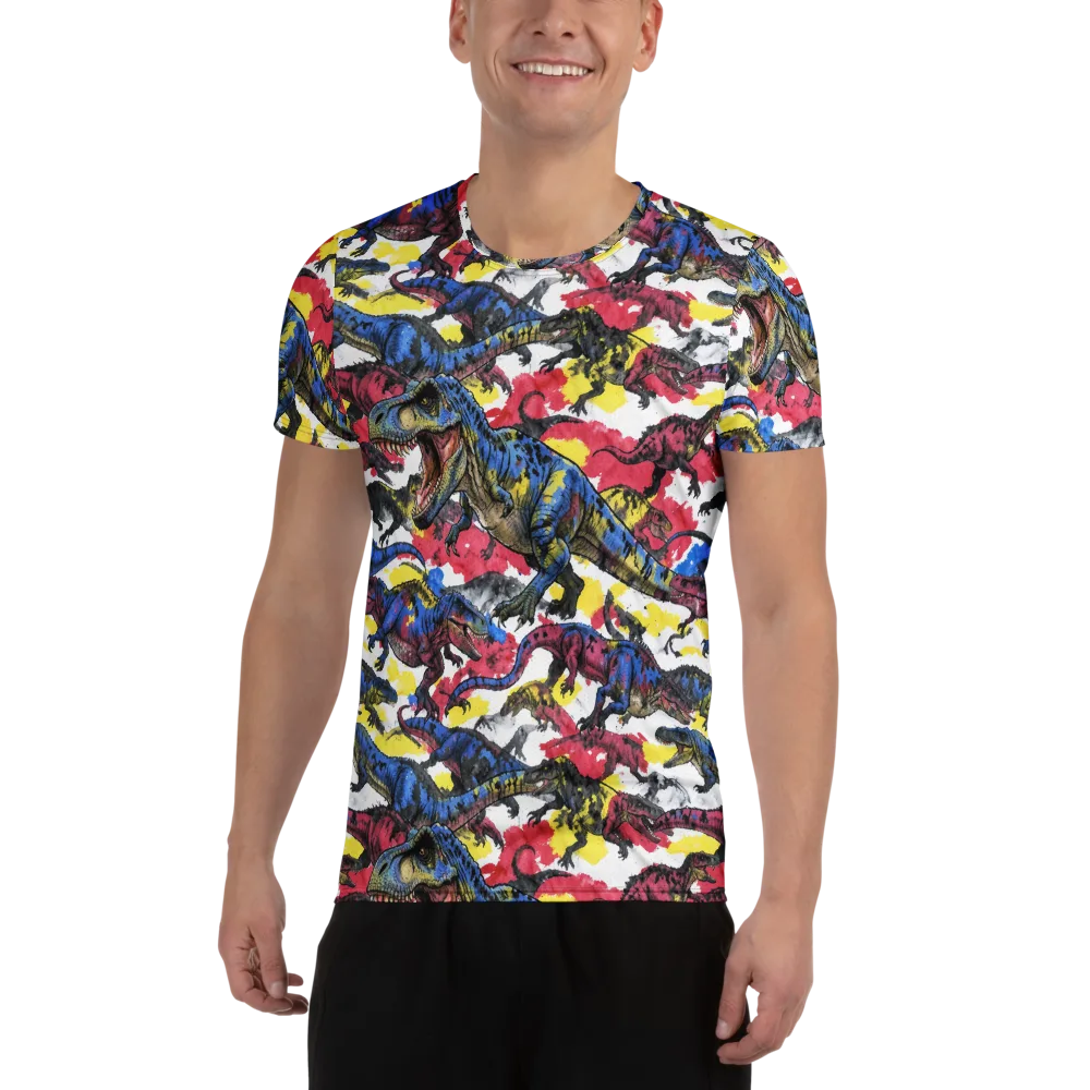 Jurassic Brushstroke on Men's Athletic T-Shirt — Front
