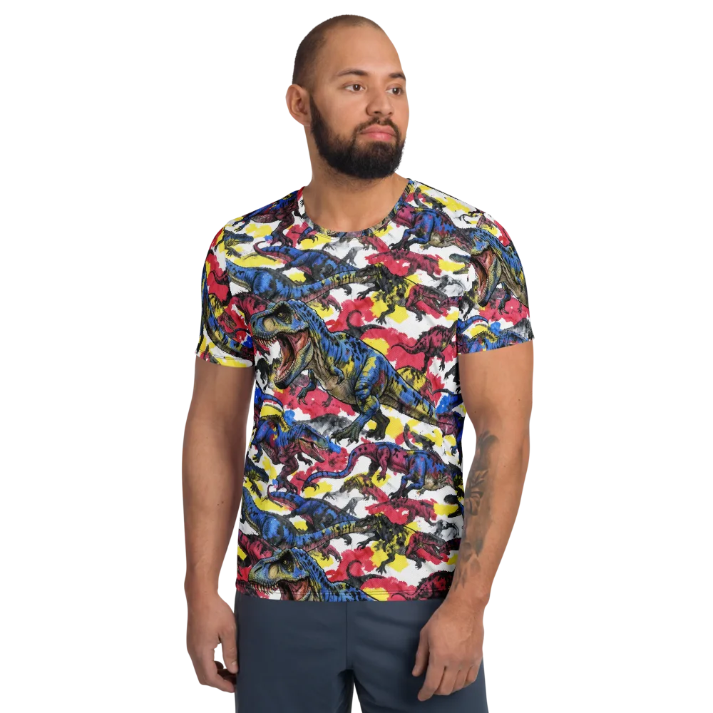 Jurassic Brushstroke on Men's Athletic T-Shirt — Front
