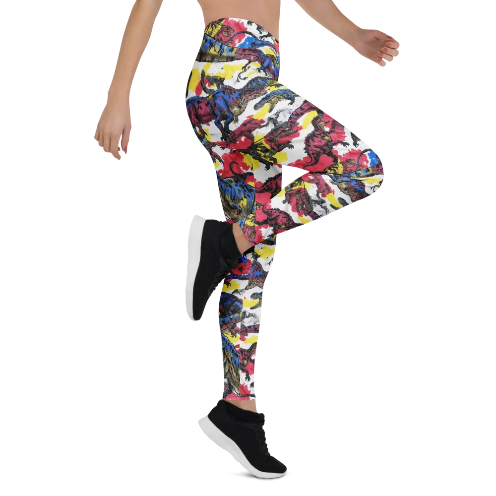 Jurassic Brushstroke on Leggings — Right