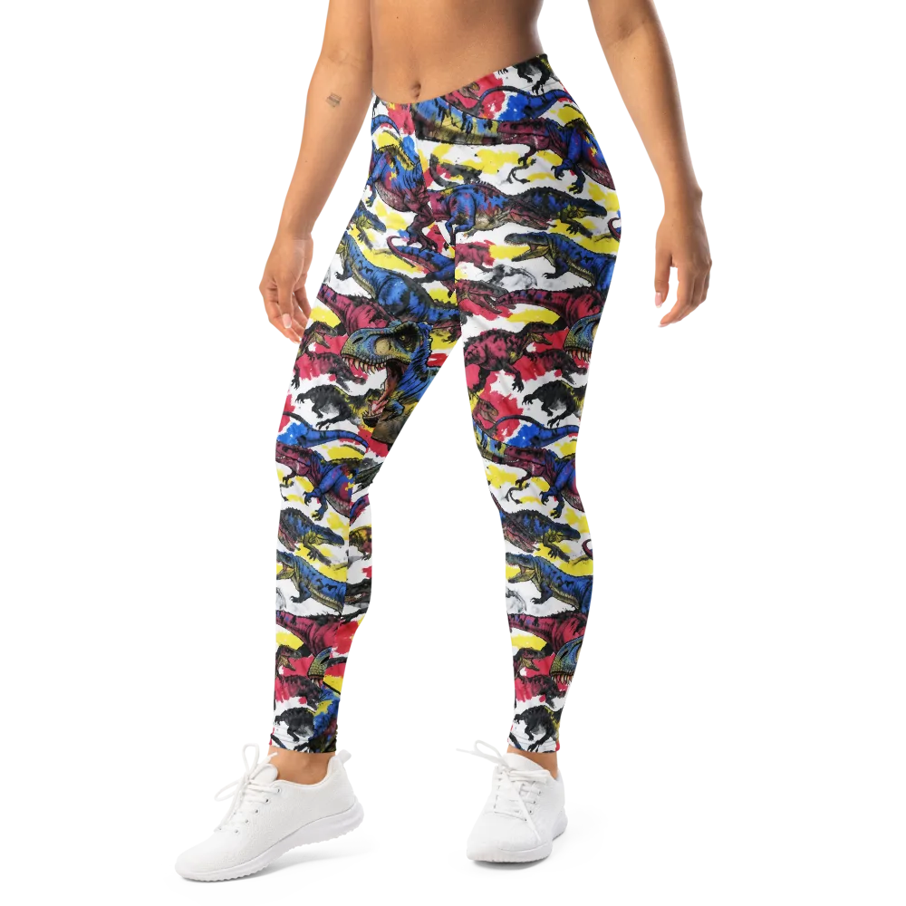 Jurassic Brushstroke on Leggings — Left Front