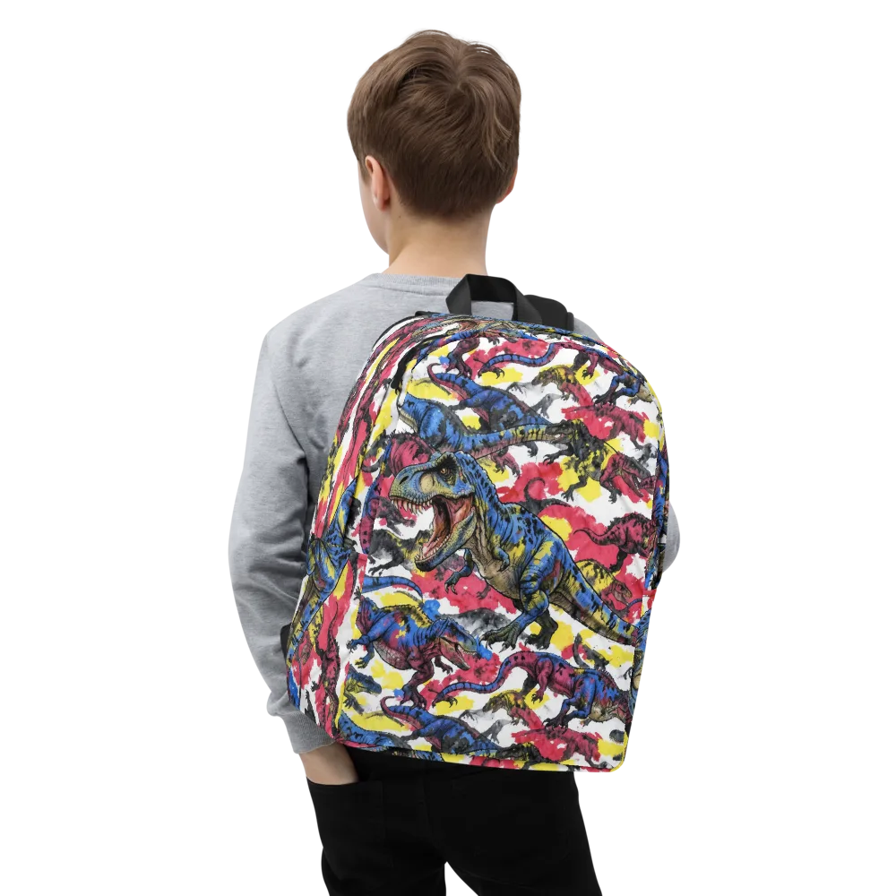 Jurassic Brushstroke on Minimalist Backpack — Zoomed-in