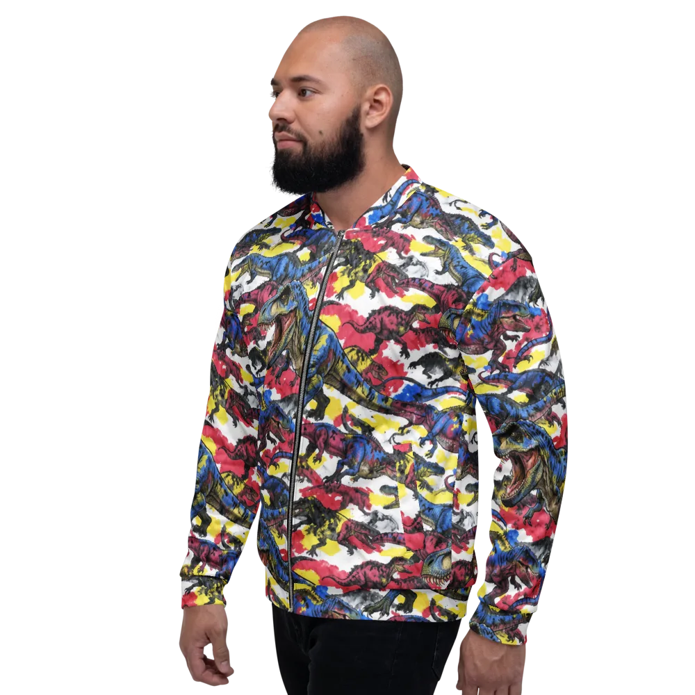 Jurassic Brushstroke on Bomber Jacket — Left