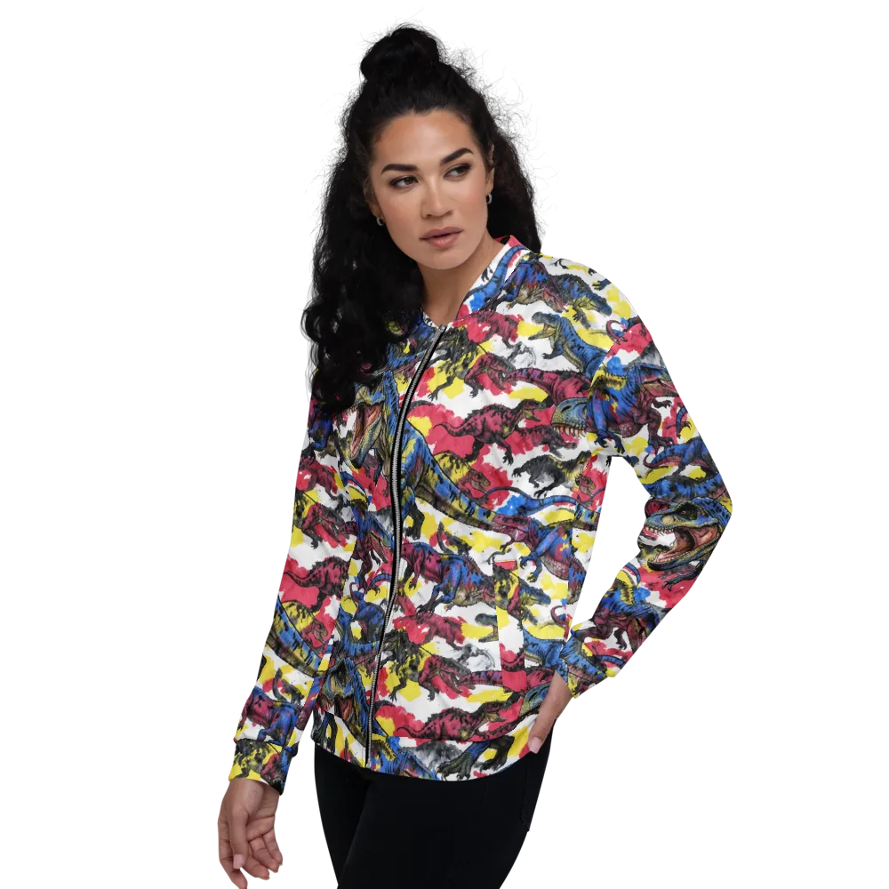 Jurassic Brushstroke on Bomber Jacket — Left