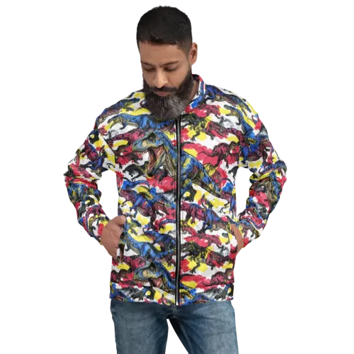 Jurassic Brushstroke on a Bomber Jacket