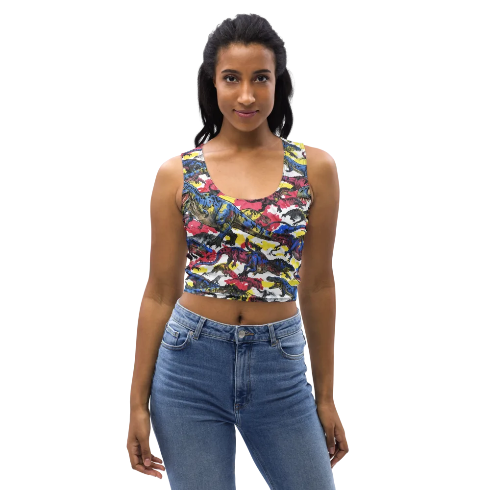Jurassic Brushstroke on Crop Top — Front