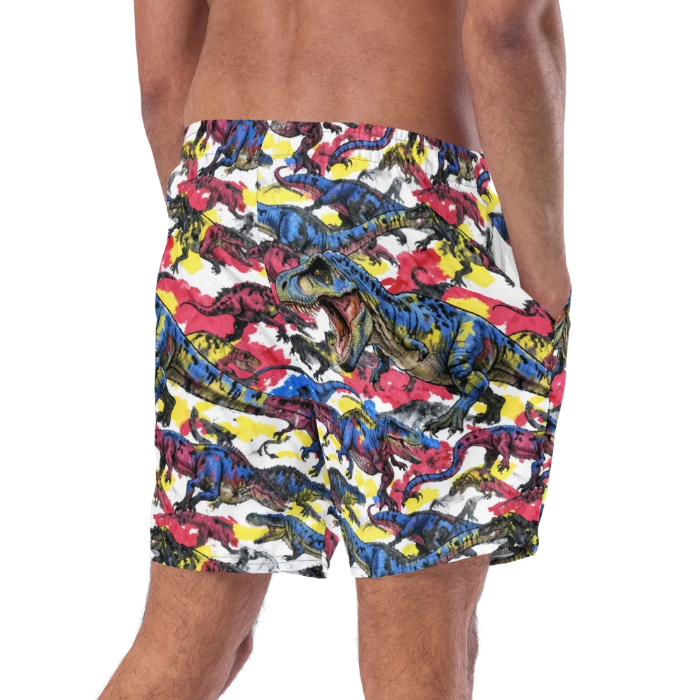 Jurassic Brushstroke on Swim Trunks — Right Back