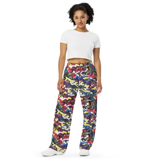 Jurassic Brushstroke on a Wide-Leg Pants