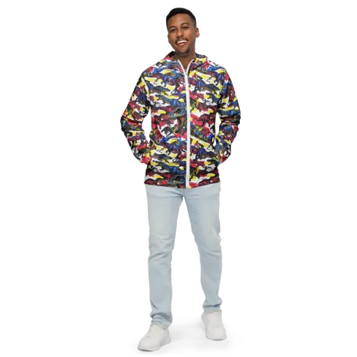 Jurassic Brushstroke on a Men's Windbreaker
