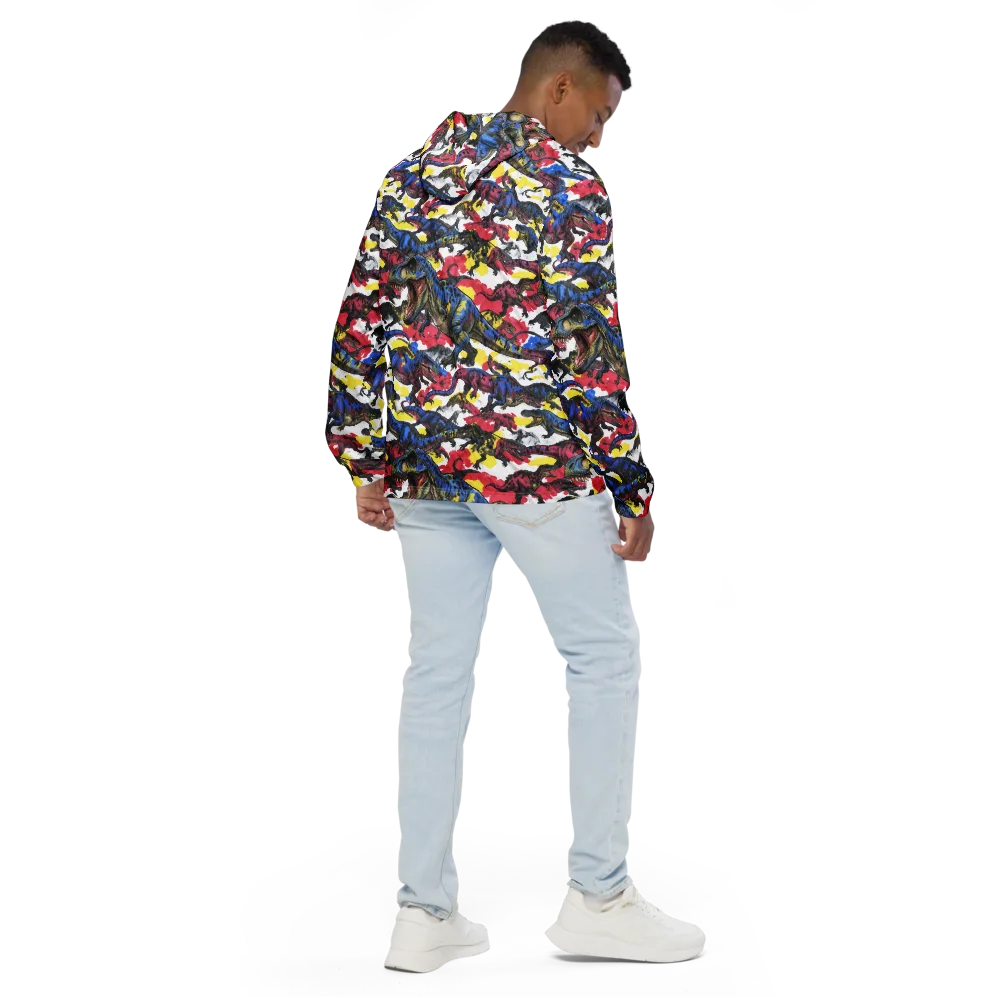 Jurassic Brushstroke on Men's Windbreaker — Back