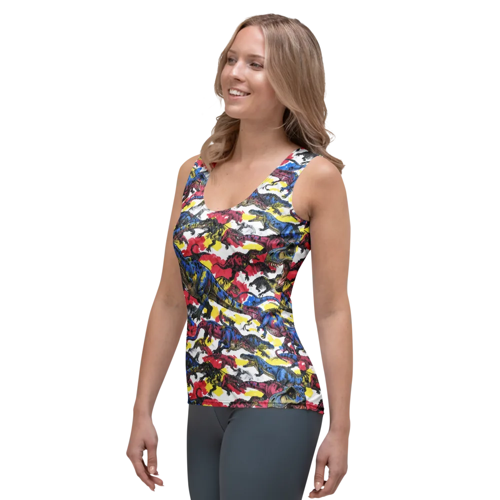 Jurassic Brushstroke on Women's Tank Top — Left Front