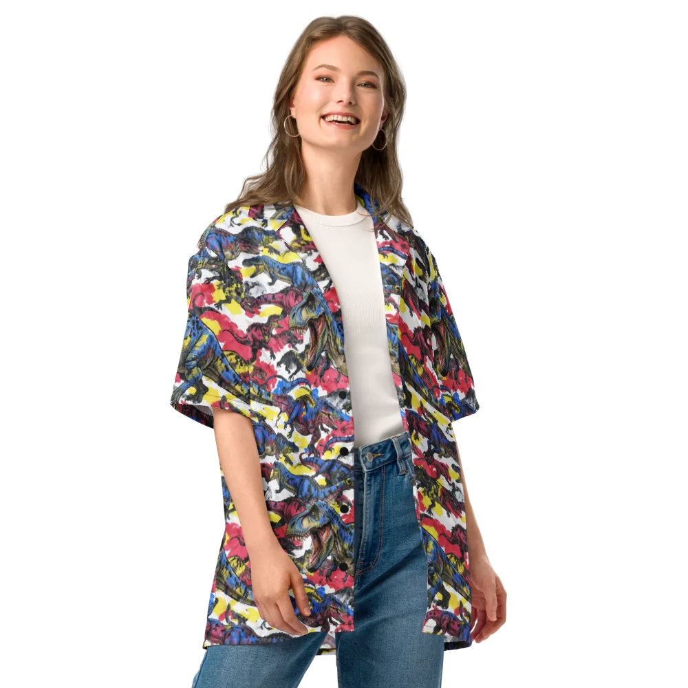 Jurassic Brushstroke on Button Shirt — Front