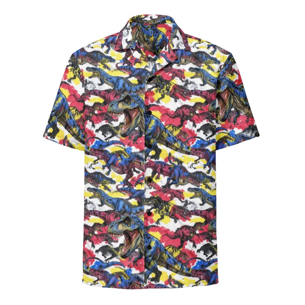 Jurassic Brushstroke on Button Shirt — Front