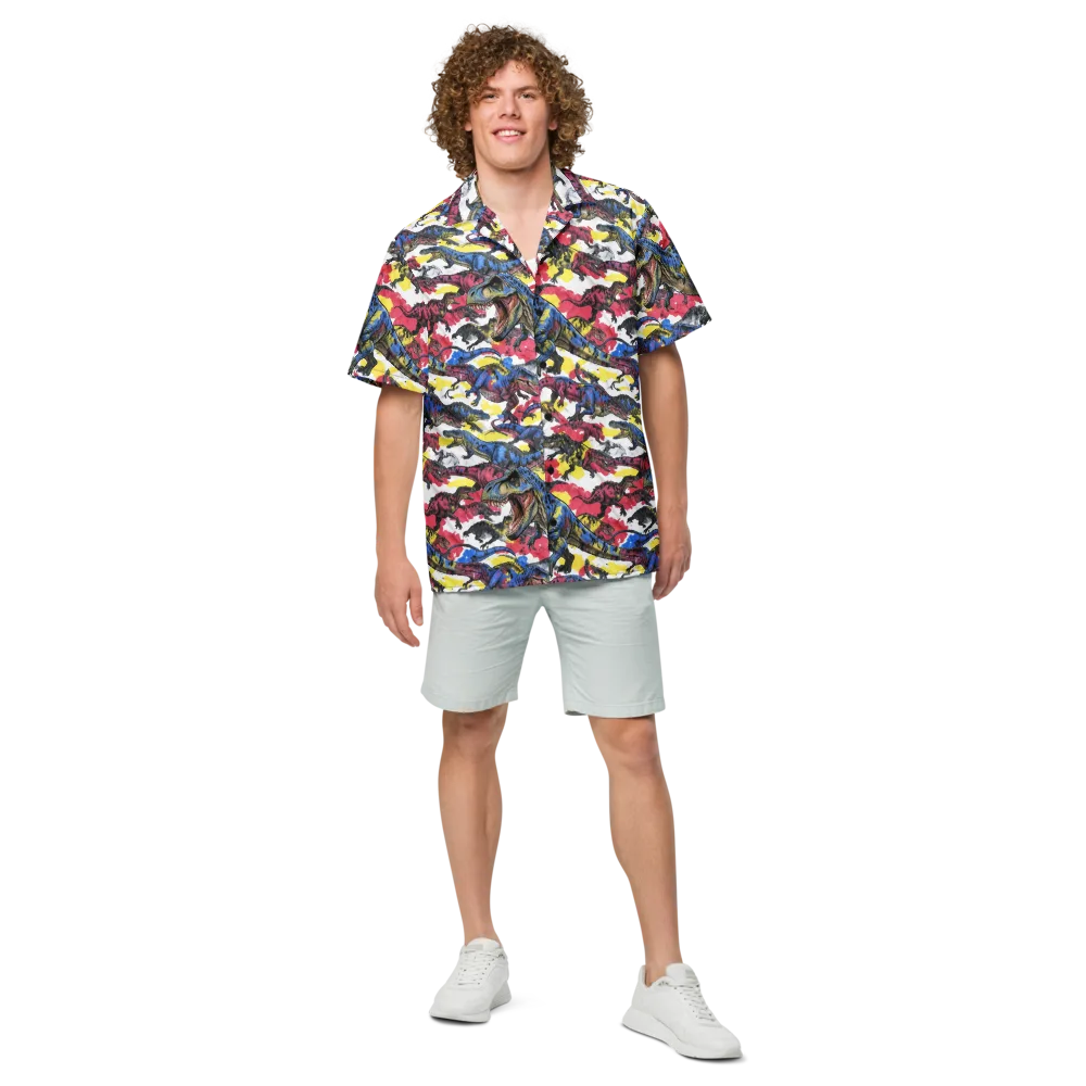 Jurassic Brushstroke on Button Shirt — Front
