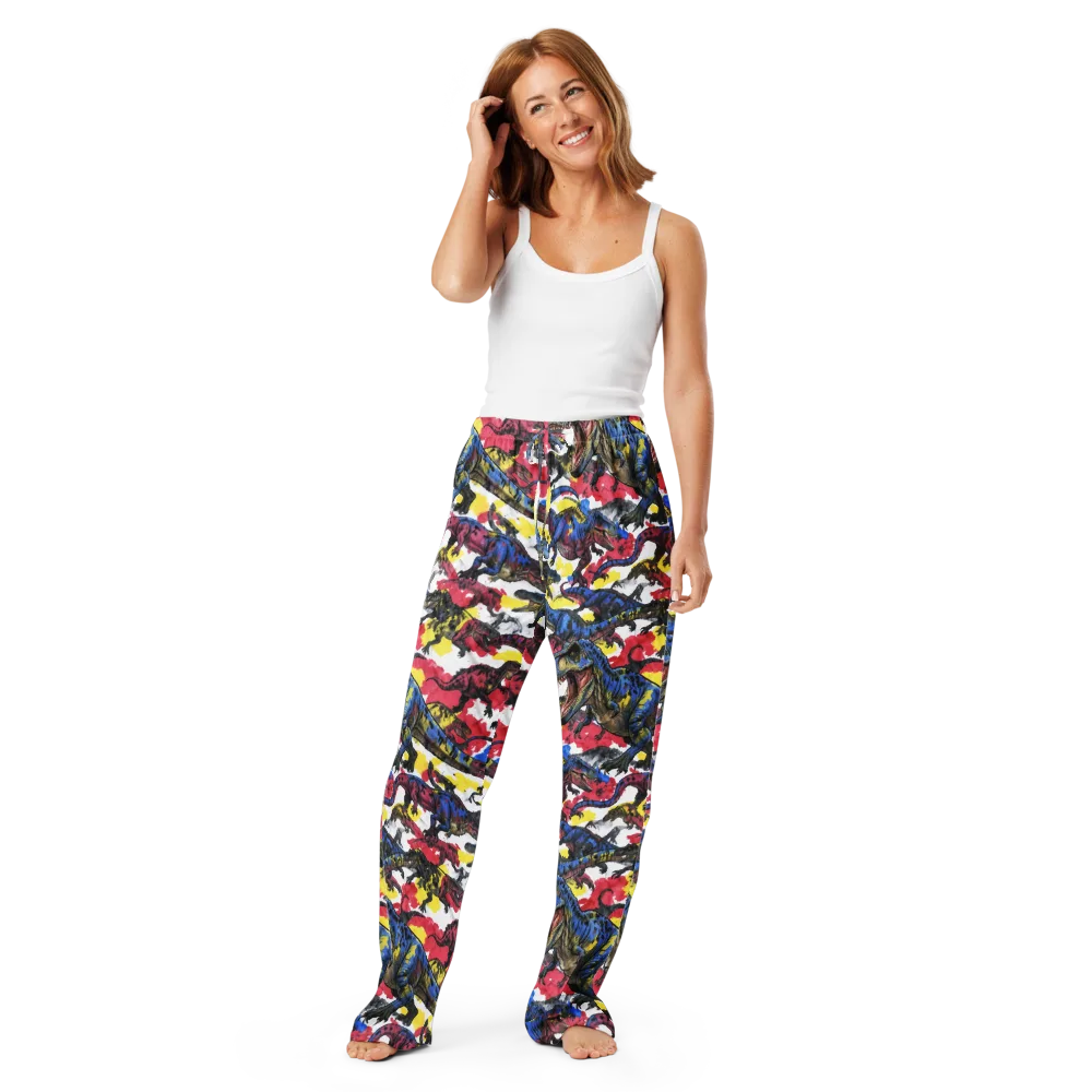 Jurassic Brushstroke on Women's Pajama Pants — Front