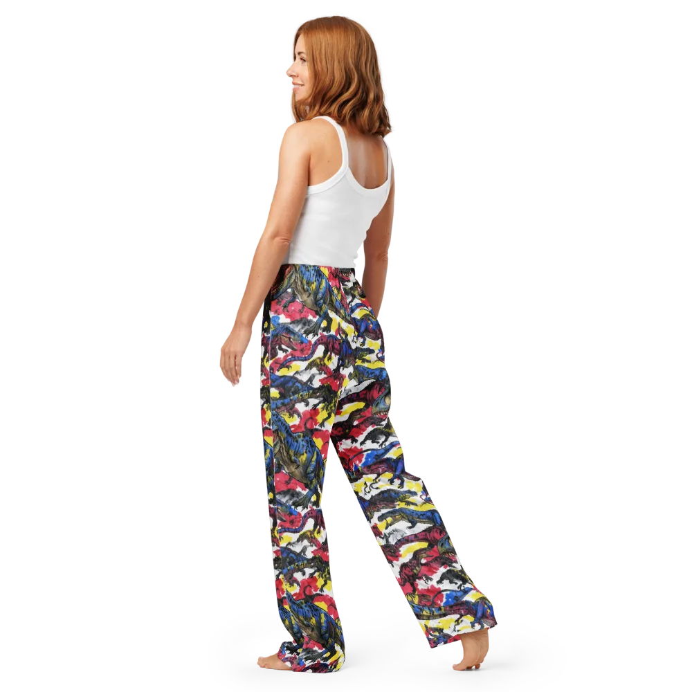 Jurassic Brushstroke on Women's Pajama Pants — Back