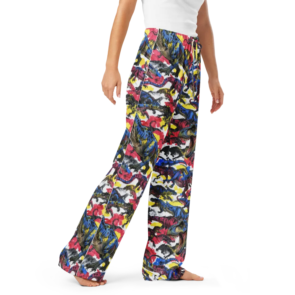 Jurassic Brushstroke on Women's Pajama Pants — Right Front