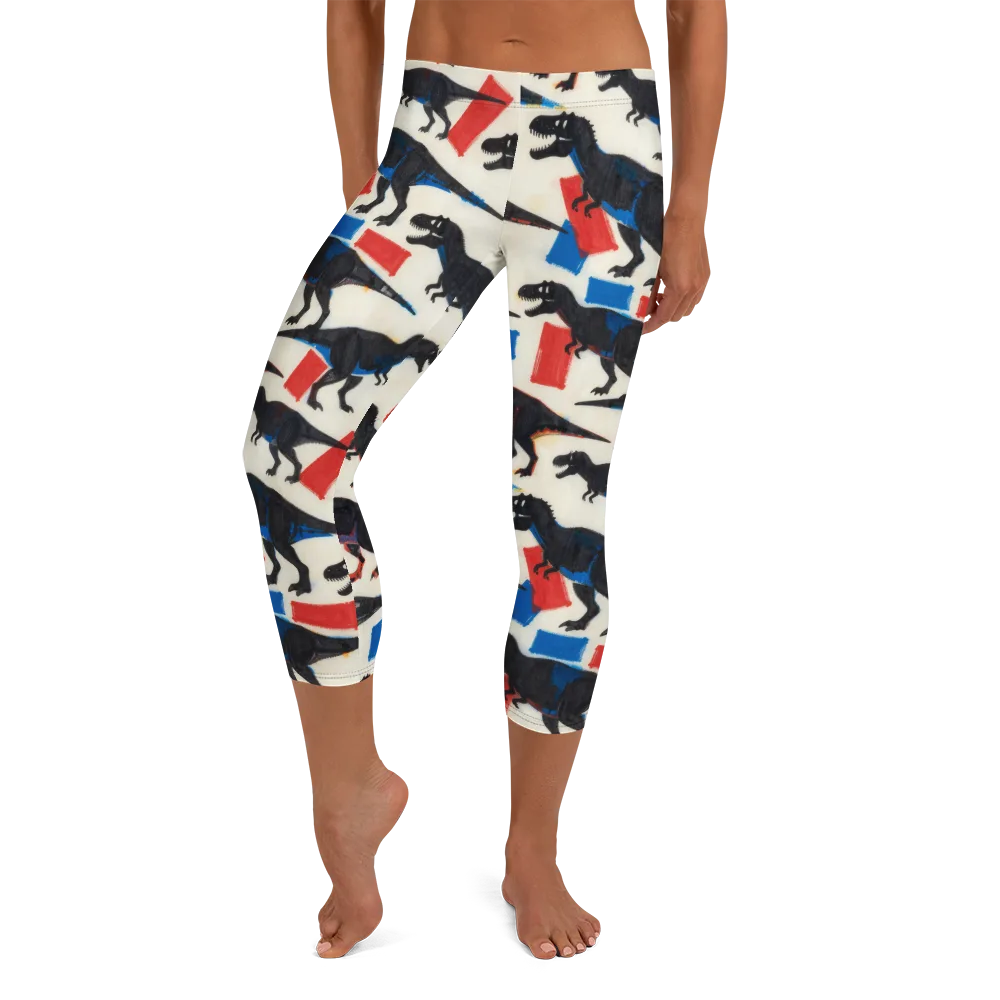 Cretaceous Blocks on Capri Leggings — Front