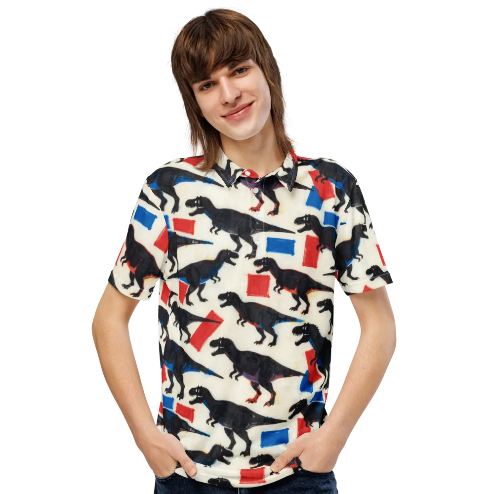Cretaceous Blocks on Men's Slim Fit Polo Shirt — Front