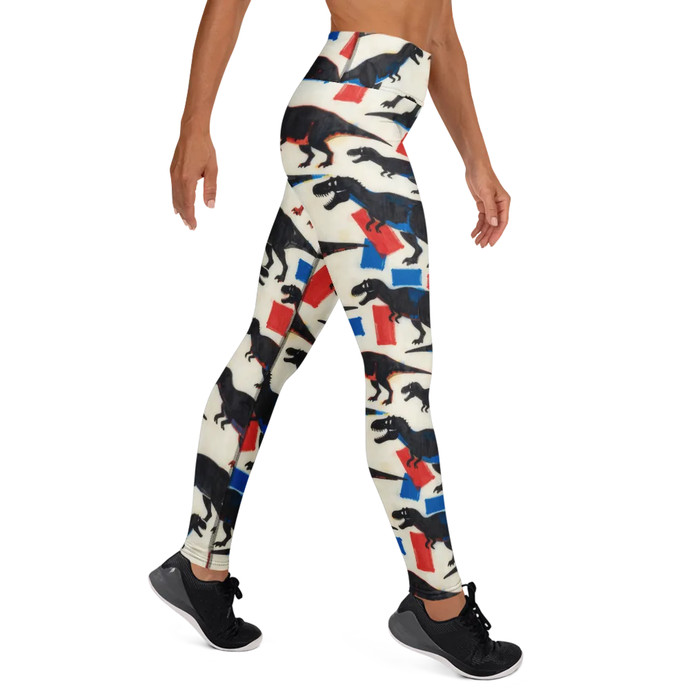 Cretaceous Blocks on Yoga Leggings — Right