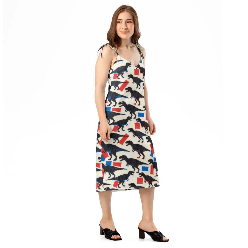Cretaceous Blocks on Slip Dress — Right Front